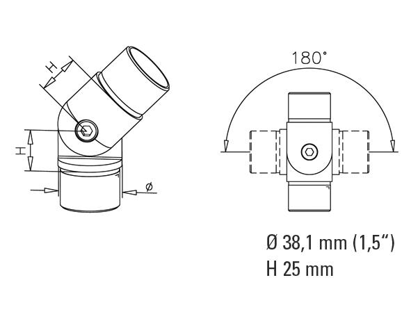 Non-Tarnish Adjustable Flush Angle