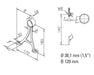 Non-Tarnish Angle Stem Footrail Bracket