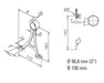 Non-Tarnish Angle Stem Footrail Bracket