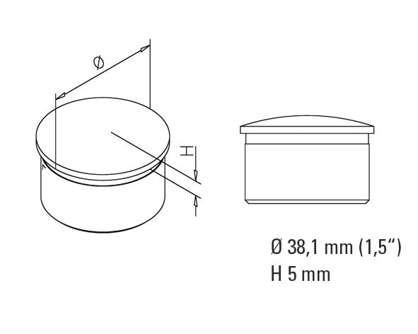 Non-Tarnish Arched End Cap