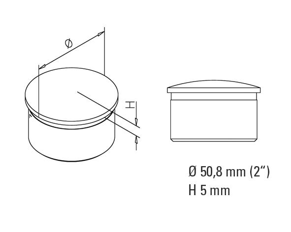 Non-Tarnish Arched End Cap