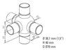 Non-Tarnish Ball Cross + 1 Outlet 90 Degree