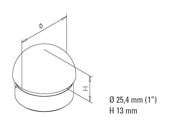 Non-Tarnish Domed End Cap