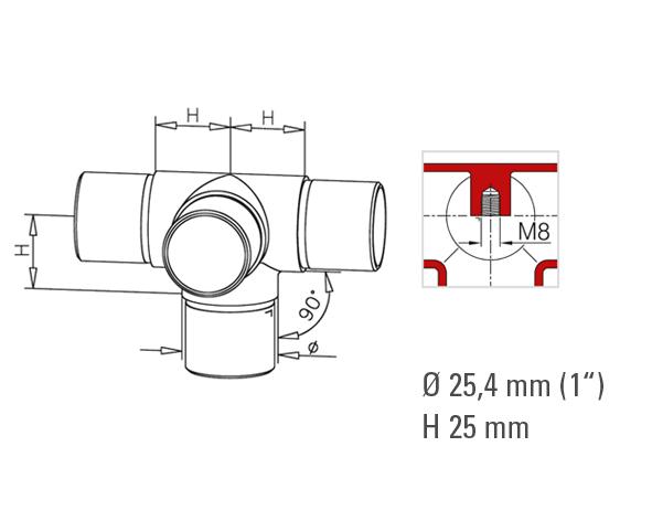 Non-Tarnish Flush Tee + 1 Outlet 90 Degree