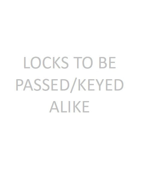 Locks To Be Passed / Keyed Alike